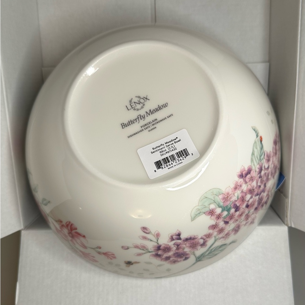 🦋 NIB Lenox Butterfly Meadow Sentiment Serving Bowl 🥣 - Picture 3 of 6